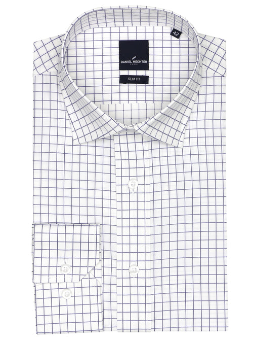 Jacque Business Navy Checked Shirt