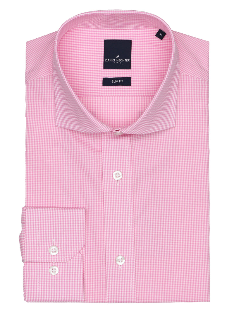 Jacque Business Pink Microchecked Shirt