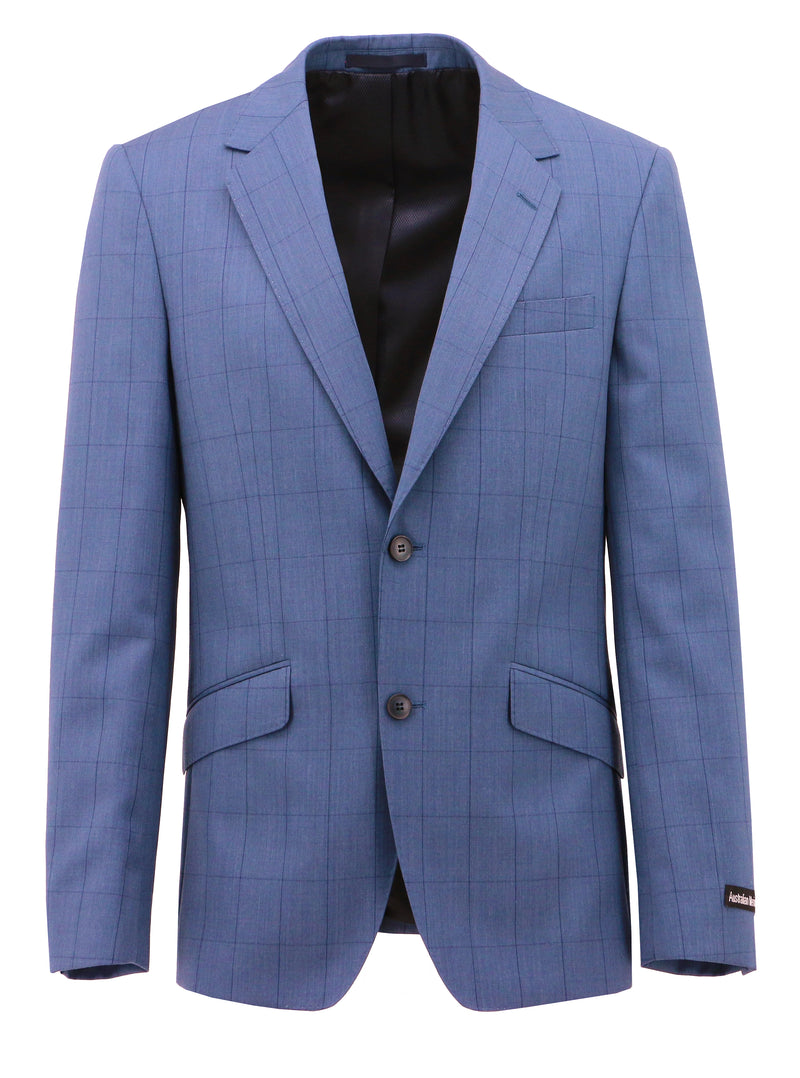 Lisbon Edward Light Blue Blue Checked Suit