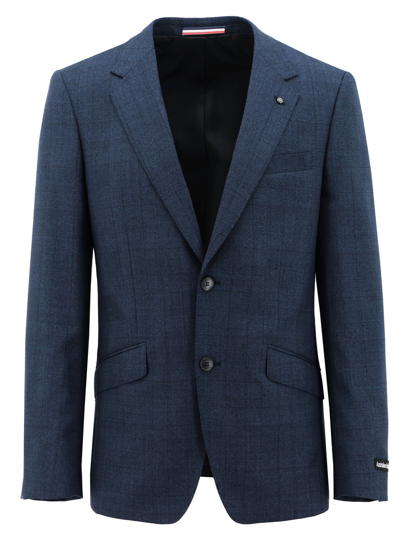 Lisbon Edward Blue Checked Suit Boston Fine Tailoring