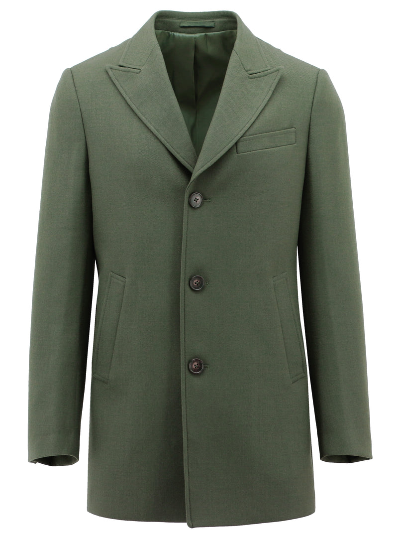 Palermo Green Peak Lapel Wool Coat Boston Fine Tailoring