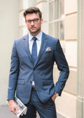 Shape 210 Blue Check Wool Suit Jacket
