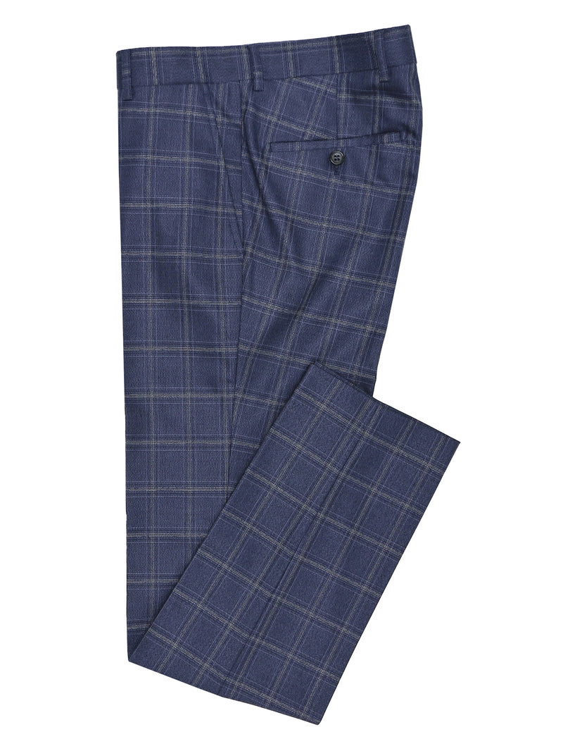 Edward Blue Checked Trouser